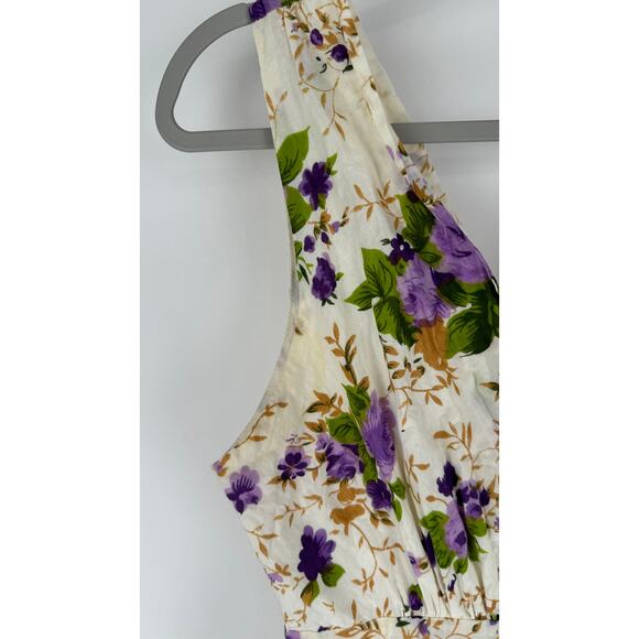 Aryeh Anthropologie Floral Midi Dress Womens Small Sleeveless Cream Purple - Picture 11 of 11